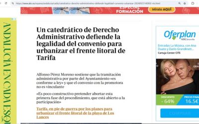 Un catedrático de Derecho Administrativo defiende la legalidad del convenio para urbanizar el frente litoral de Tarifa